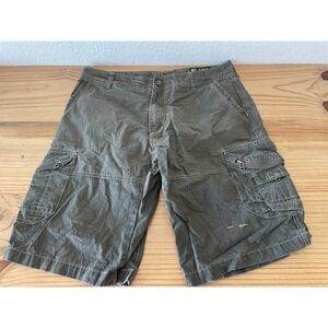 KUHL Mens Ambush Cargo Outdoor Hiking Shorts Zip pockets Size 36x12 Green